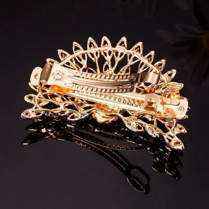 Barrette cheveux paon en strass scintillants – accessoire élégant mariage, soirée ou quotidien chic