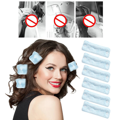 Lot de bigoudis bleu pour mise en plis des cheveux à la maison