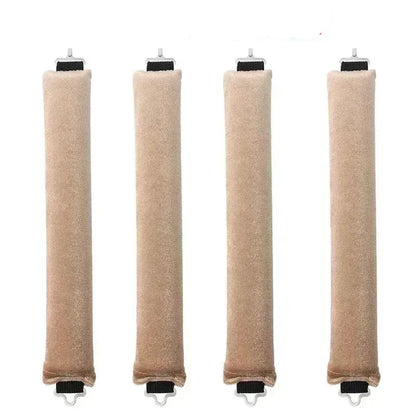 Lot de 4 bigoudis beige  sans chaleur pour créer des boucles parfaites sans abîmer les cheveux. Ces bigoudis innovants permettent de réaliser des coiffures bouclées facilement, tout en préservant la santé des cheveux. Idéals pour un usage quotidien, ils conviennent à tous les types de cheveux et offrent une méthode douce et naturelle pour des boucles durables sans abimer les cheveux . 