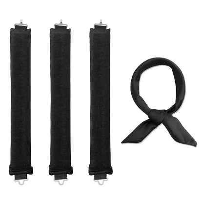 Lot de trois bigoudis noir sans chaleur pour des boucles naturelles et volumineuses, idéal pour tous types de cheveux. Ces bigoudis innovants offrent une coiffure sans abîmer les cheveux, en utilisant uniquement la méthode de fixation douce. Parfaits pour créer des boucles durables et stylées sans chaleur, adaptés aux cheveux longs.