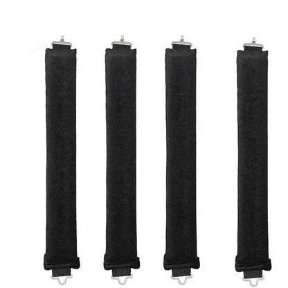Lot de 4 bigoudis noir  sans chaleur pour créer des boucles parfaites sans abîmer les cheveux. Ces bigoudis innovants permettent de réaliser des coiffures bouclées facilement, tout en préservant la santé des cheveux. Idéals pour un usage quotidien, ils conviennent à tous les types de cheveux et offrent une méthode douce et naturelle pour des boucles durables sans abimer les cheveux . 