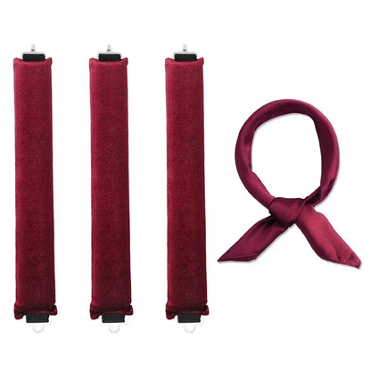 Lot de trois bigoudis rouge sans chaleur pour des boucles naturelles et volumineuses, idéal pour tous types de cheveux. Ces bigoudis innovants offrent une coiffure sans abîmer les cheveux, en utilisant uniquement la méthode de fixation douce. Parfaits pour créer des boucles durables et stylées sans chaleur, adaptés aux cheveux longs.