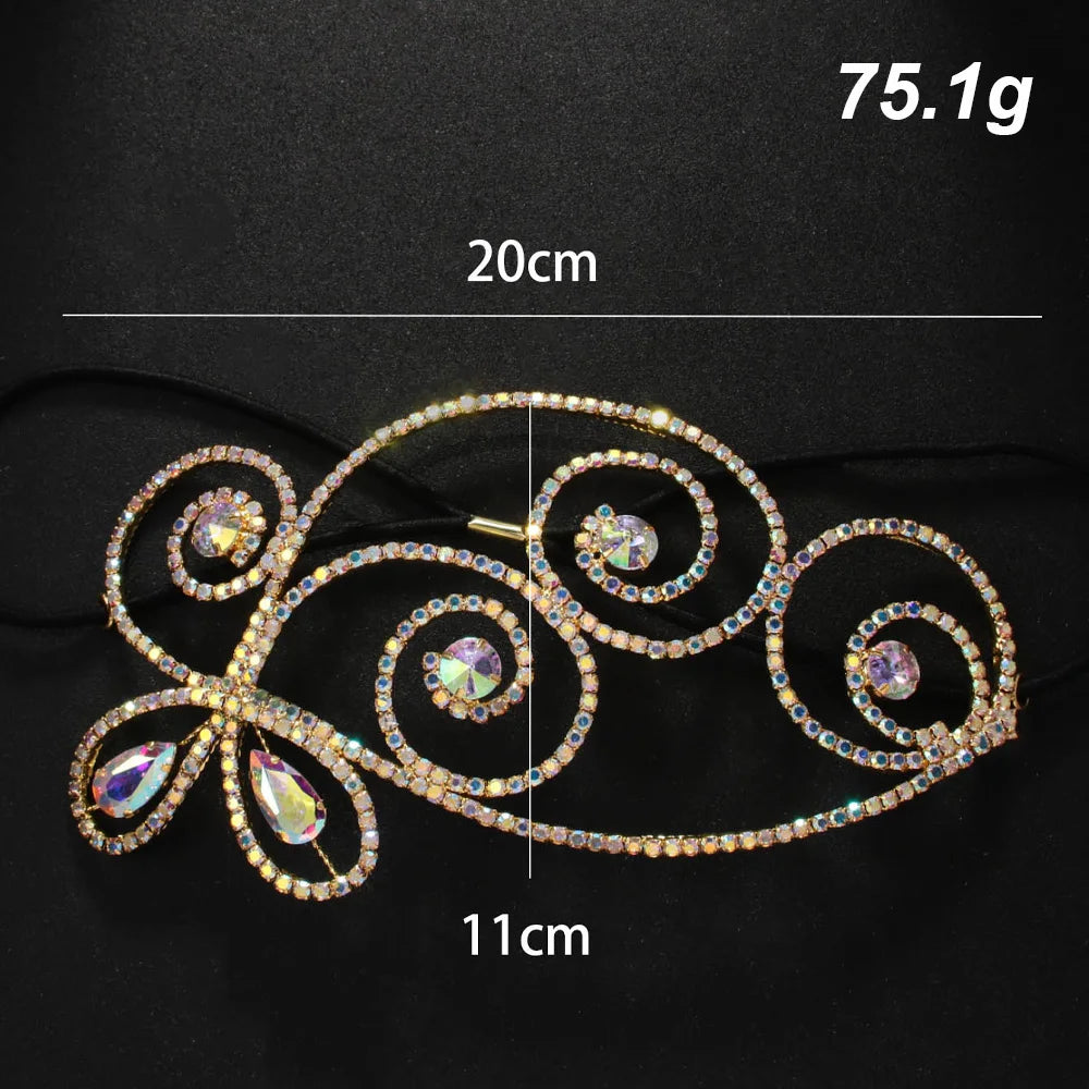 Dimensions accessoire de mariage style diadème – bijou de tete en strass or