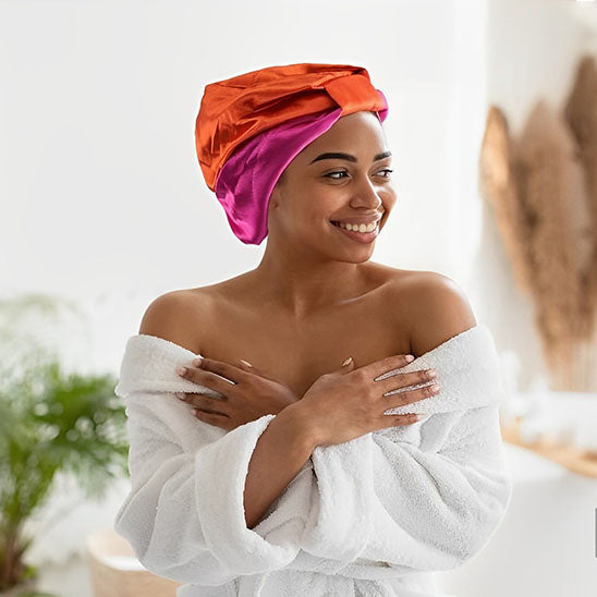 Bonnet pour cheveux en satin ajustable - spa tranquille