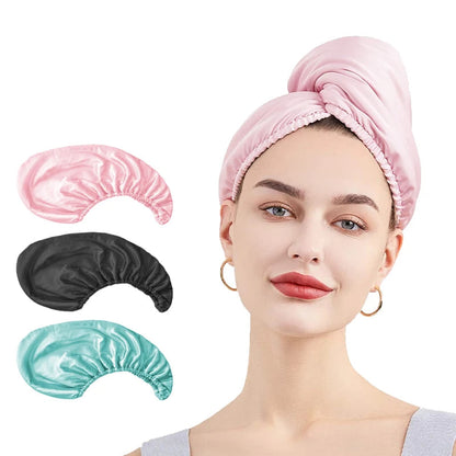 Bonnet cheveux satin microfibre | Séchage rapide - Cheveu Soyeux