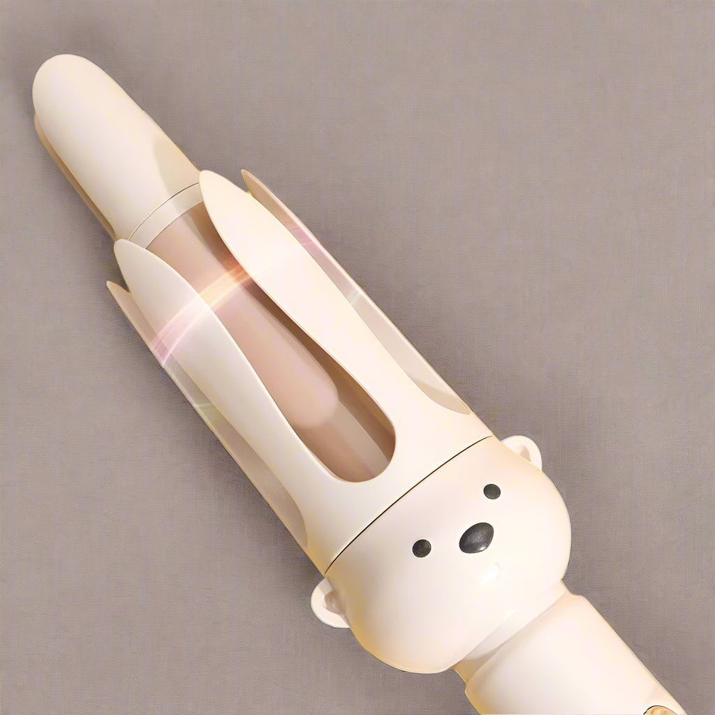 Boucleur ourson beige avec auréole de chaleur et de mouvement, design mignon et sécurisé pour enfants