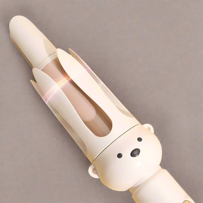 Boucleur ourson beige avec auréole de chaleur et de mouvement, design mignon et sécurisé pour enfants