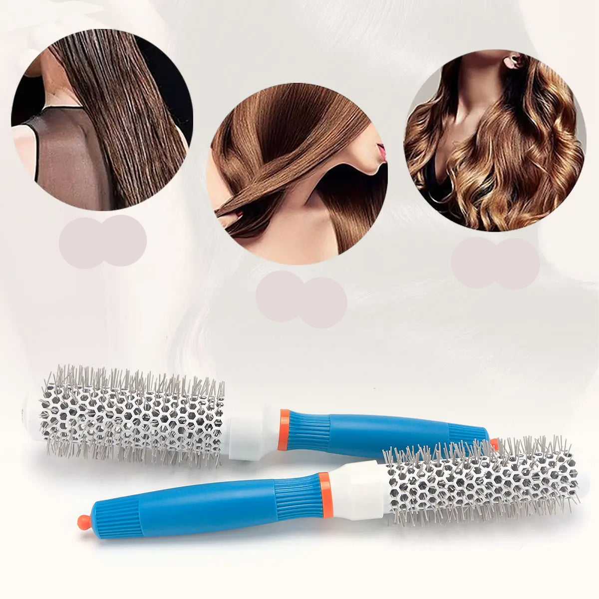 Brosse à brushing en céramique, conçue pour un coiffage rapide et une diffusion homogène de la chaleur