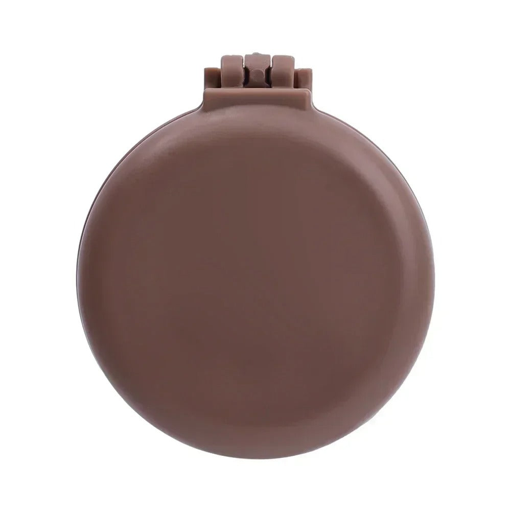 brosse à cheveux compacte - brosse a cheveux de voyage - brosse marron- brosse avec miroir 