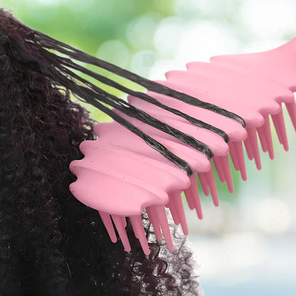 Brosse à cheveux démêlante 2 en 1 avec peigne intégré, spécialement conçue pour démêler les cheveux sans douleur ni casse
