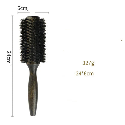 Brosse à cheveux en poil de sanglier pour brushing – idéale pour lisser, discipliner et sublimer les cheveux tout en respectant la fibre capillaire