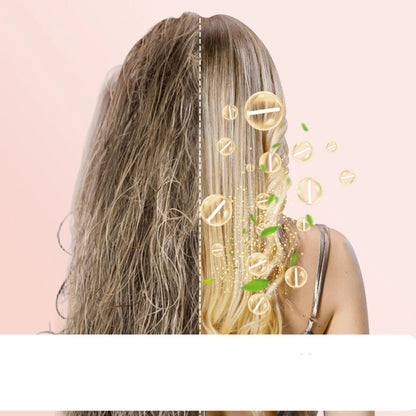 Avant après sur cheveux de femme blonde qui a utilisé  une brosse brushing Electrique Lissage Air Chaud sèche et coiffe vos cheveux en même temps, offrant une brillance éclatante sans abîmer la fibre capillaire. Idéale pour toutes les textures, elle permet de réaliser des coiffures soignées rapidement, tout en apportant douceur et légèreté à vos cheveux. Pratique et légère, elle est l'outil parfait pour un look élégant, dès la sortie de la douche.