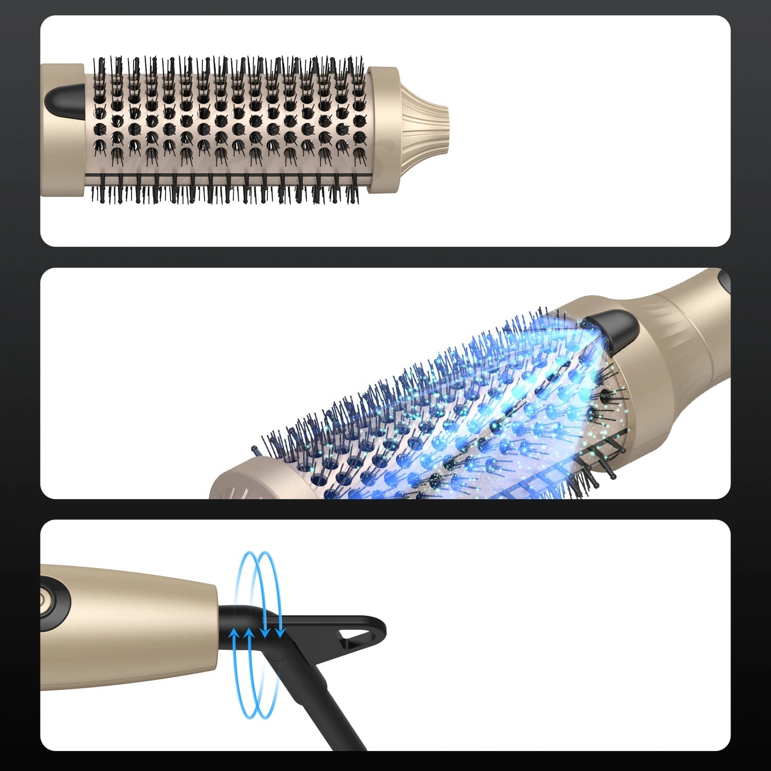 Brosse brushing ronde en céramique pour lisser et donner du volume aux cheveux - outil coiffure professionnel- caractéristiques brosse