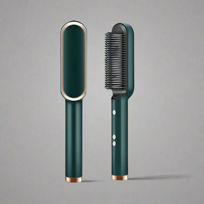 Brosse à cheveux verte  Le Must avec fonction de chaleur lissante pour des cheveux lisses et brillants