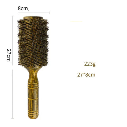 Brosse à cheveux en poils de sanglier pour brushing – idéale pour lisser, discipliner et sublimer les cheveux tout en respectant la fibre capillaire