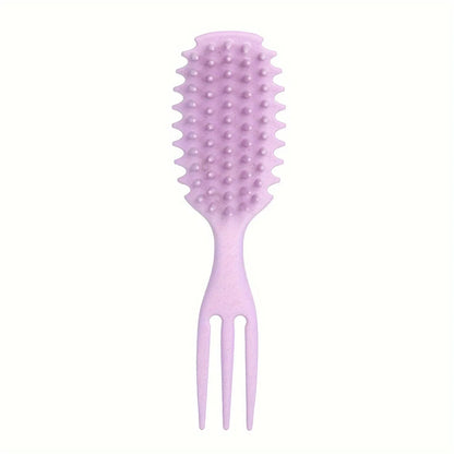 Brosse démêlante 2 en 1 avec peigne intégré, pratique pour coiffer et démêler les cheveux facilement