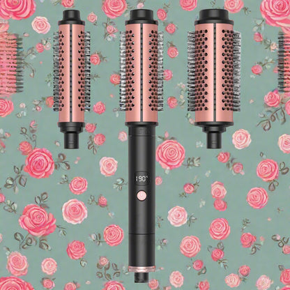 Brosse_lissante_chauffante 3 en 1, brosse circulaire chauffante circulaire , pour avoir des cheveux lisses et généreux , pour une coiffure rapide et professionnelle . 