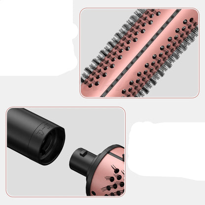 Brosse_lissante_chauffante, 3 en 1 , brosse circulaire chauffante circulaire , pour avoir des cheveux lisses et généreux , pour une coiffure rapide et professionnelle . Tête interchangeable