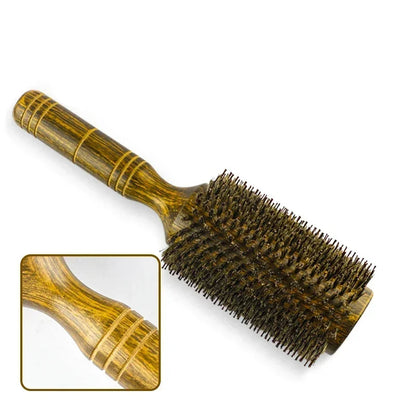 Brosse professionnelle avec poils de sanglier pour brushing – idéale pour lisser, discipliner et faire briller les cheveux sans les abîmer