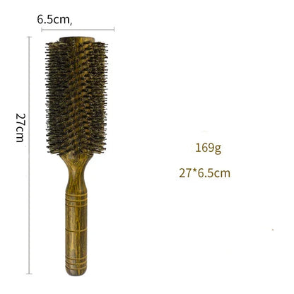 Brosse à cheveux avec poils de sanglier pour brushing – idéale pour lisser, discipliner et sublimer les cheveux tout en respectant la fibre capillaire
