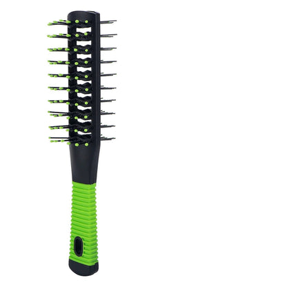 Brosse professionnelle antistatique pour cheveux noire et verte – Démêlage efficace et en douceur avec double face de brosse