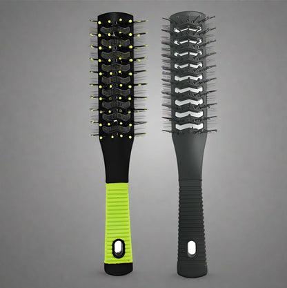 Brosse professionnelle antistatique pour cheveux noire et verte pour démêlage efficace et en douceur