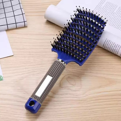 brosse à cheveux - brosse bleue cheveux - brosse pour cheveux - brosse cheveux bouclés - brosse démêlante - brosse bleue