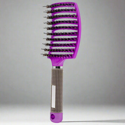 brosse à cheveux - brosse  violette  cheveux - brosse pour cheveux - brosse cheveux bouclés - brosse démêlante violette 