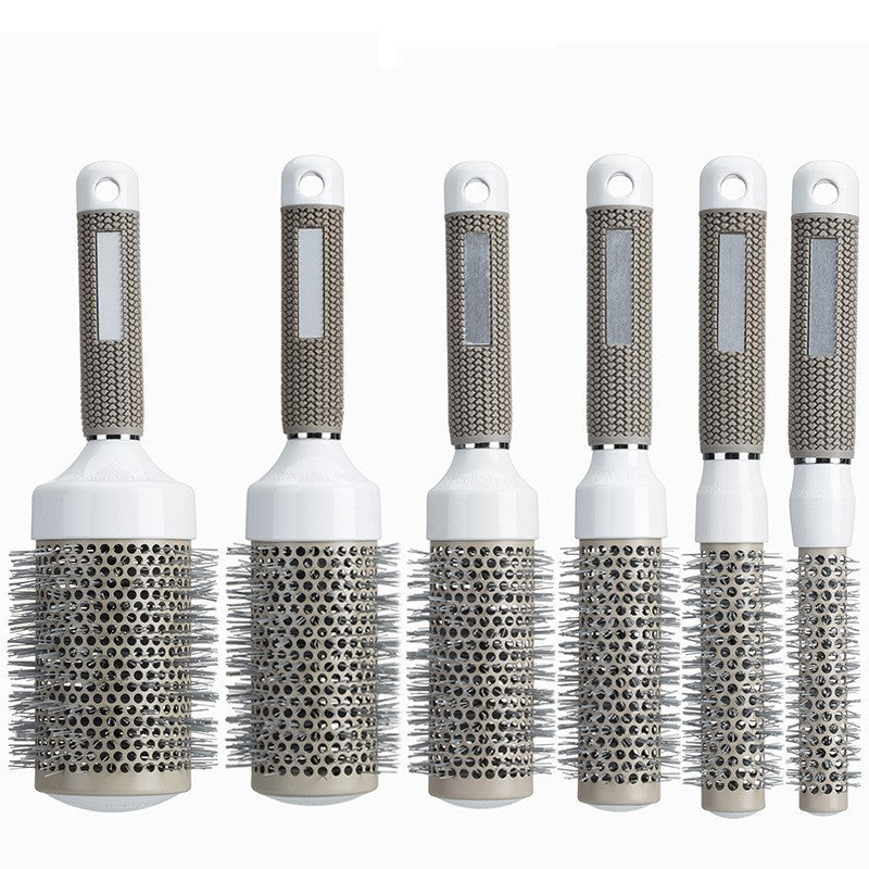 Brosses rondes professionnelles en céramique pour brushing, réduisant les frisottis et apportant brillance, disponible en 6 tailles pour tous types de cheveux, idéale pour un coiffage rapide et élégant.
