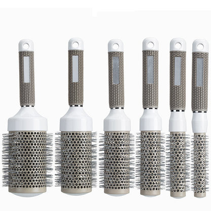 Brosses rondes professionnelles en céramique pour brushing, réduisant les frisottis et apportant brillance, disponible en 6 tailles pour tous types de cheveux, idéale pour un coiffage rapide et élégant.