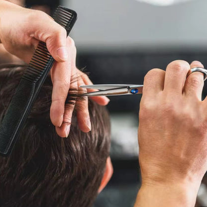 Ciseaux coiffure - Kit ciseaux de coiffeur - Argenté et Bleu - Cheveu Soyeux