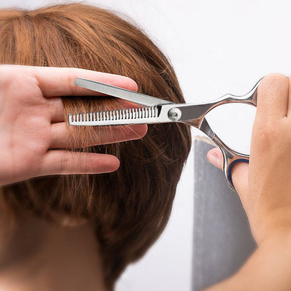 Ciseaux coiffure - Kit ciseaux de coiffeur - Argenté et Bleu - Cheveu Soyeux