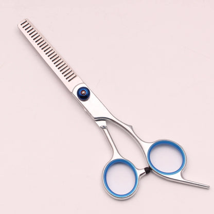 Ciseaux coiffure - Kit ciseaux de coiffeur - Argenté et Bleu - Cheveu Soyeux