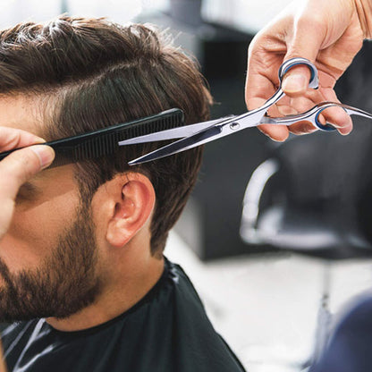 Ciseaux coiffure - Kit ciseaux de coiffeur - Argenté et Bleu - Cheveu Soyeux