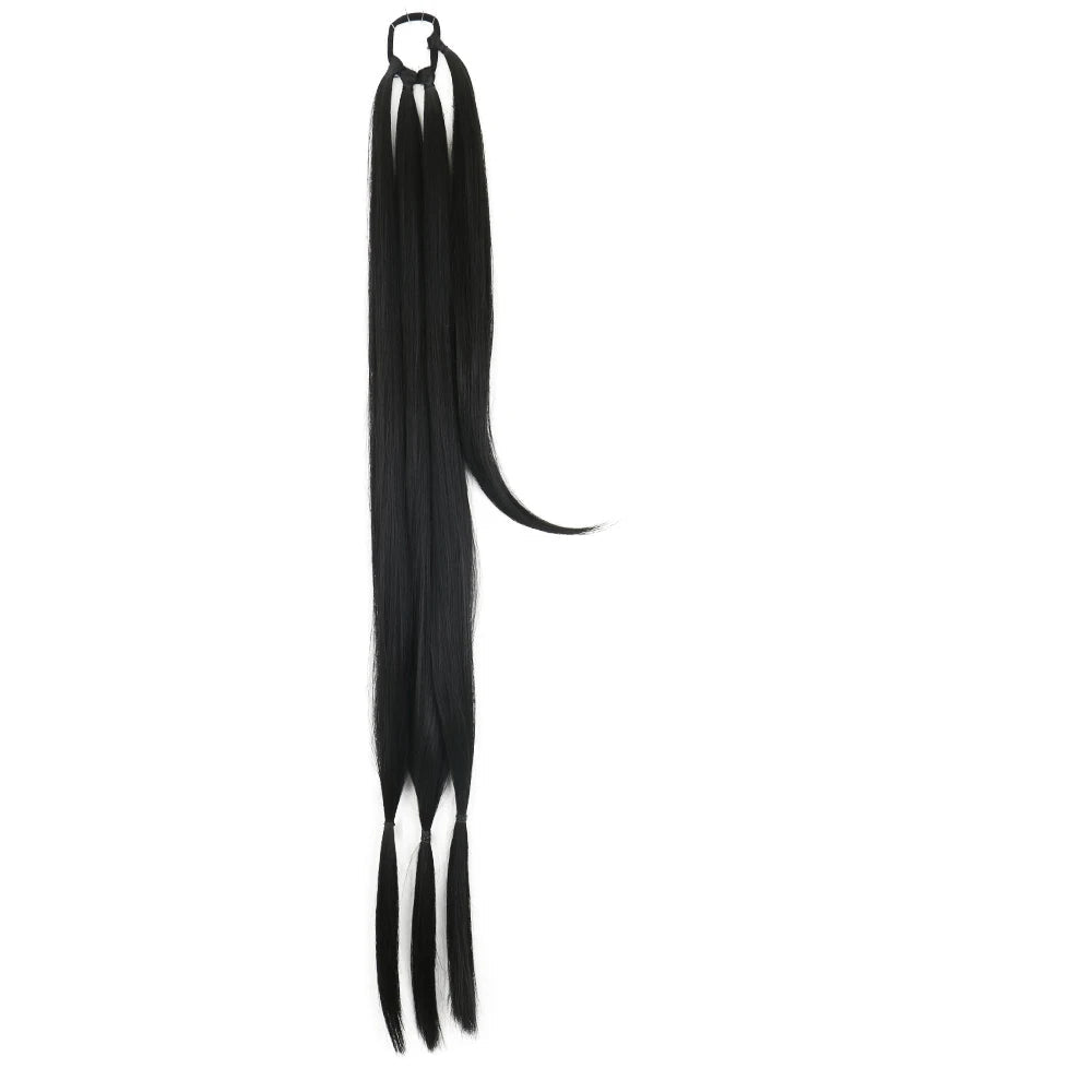 Extension de cheveux brun ,  élastique, queue de cheval 85 cm