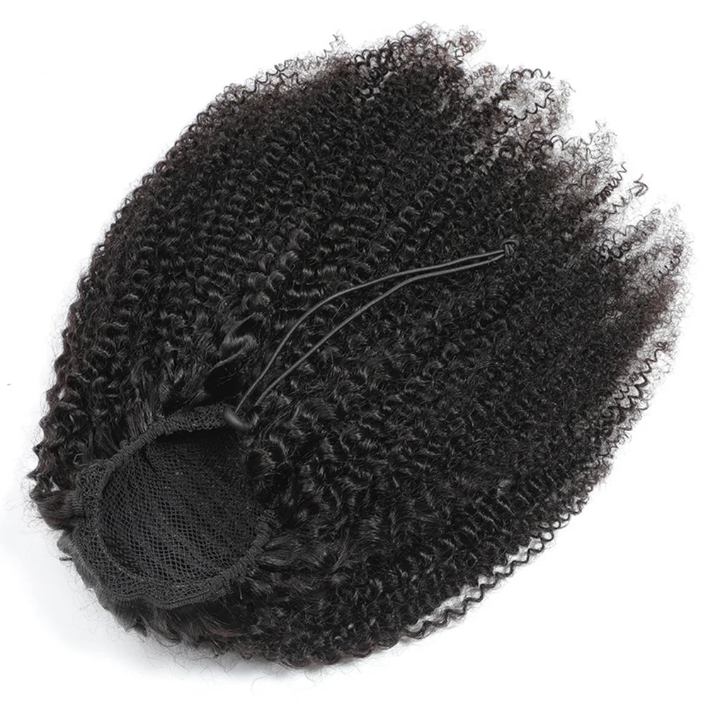Queue de cheval à cordon afro – Extension cheveux humains