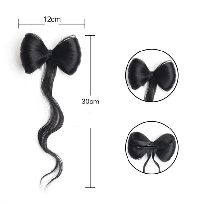 Barrette avec dimension extension de cheveux avec nœud papillon, accessoire élégant et original pour ajouter du volume et de la texture à vos cheveux, idéal pour un look sophistiqué