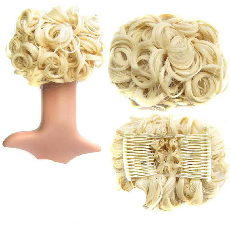 Extension de cheveux chignon postiche bouclé blond platine, idéal pour ajouter du volume et de la texture à vos coiffures. Ce chignon est fabriqué à partir de cheveux synthétiques ou humains, offrant des boucles naturelles et élégantes. Facile à installer en quelques secondes, il vous permet de créer un look chic et sophistiqué pour toutes les occasions, que ce soit pour un événement spécial ou une soirée 