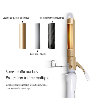 Fer à lisser céramique pour obtenir des boucles naturelles et coiffure professionnelle à domicile