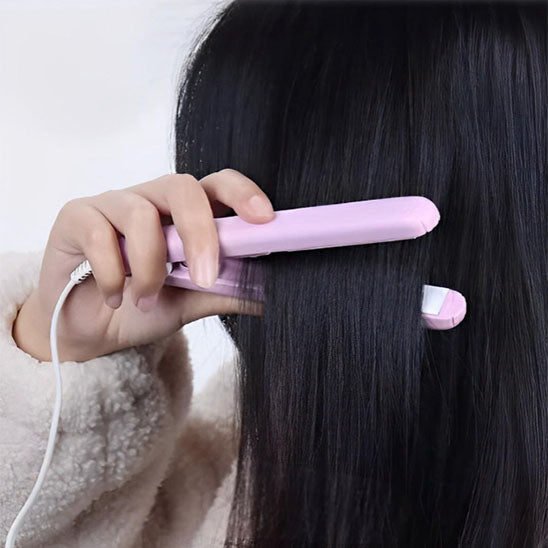 Mini-fer-à-lisser-voyage-compact-et-pratique-pour-cheveux-lisses-en-toutes-circonstances-idéal-pour-les-voyages-plaques-en-céramique-chauffage-rapide-et-design-portable- lisseur dans cheveu- mini lisseur rose-