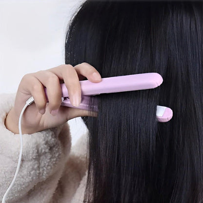 Mini-fer-à-lisser-voyage-compact-et-pratique-pour-cheveux-lisses-en-toutes-circonstances-idéal-pour-les-voyages-plaques-en-céramique-chauffage-rapide-et-design-portable- lisseur dans cheveu- mini lisseur rose-