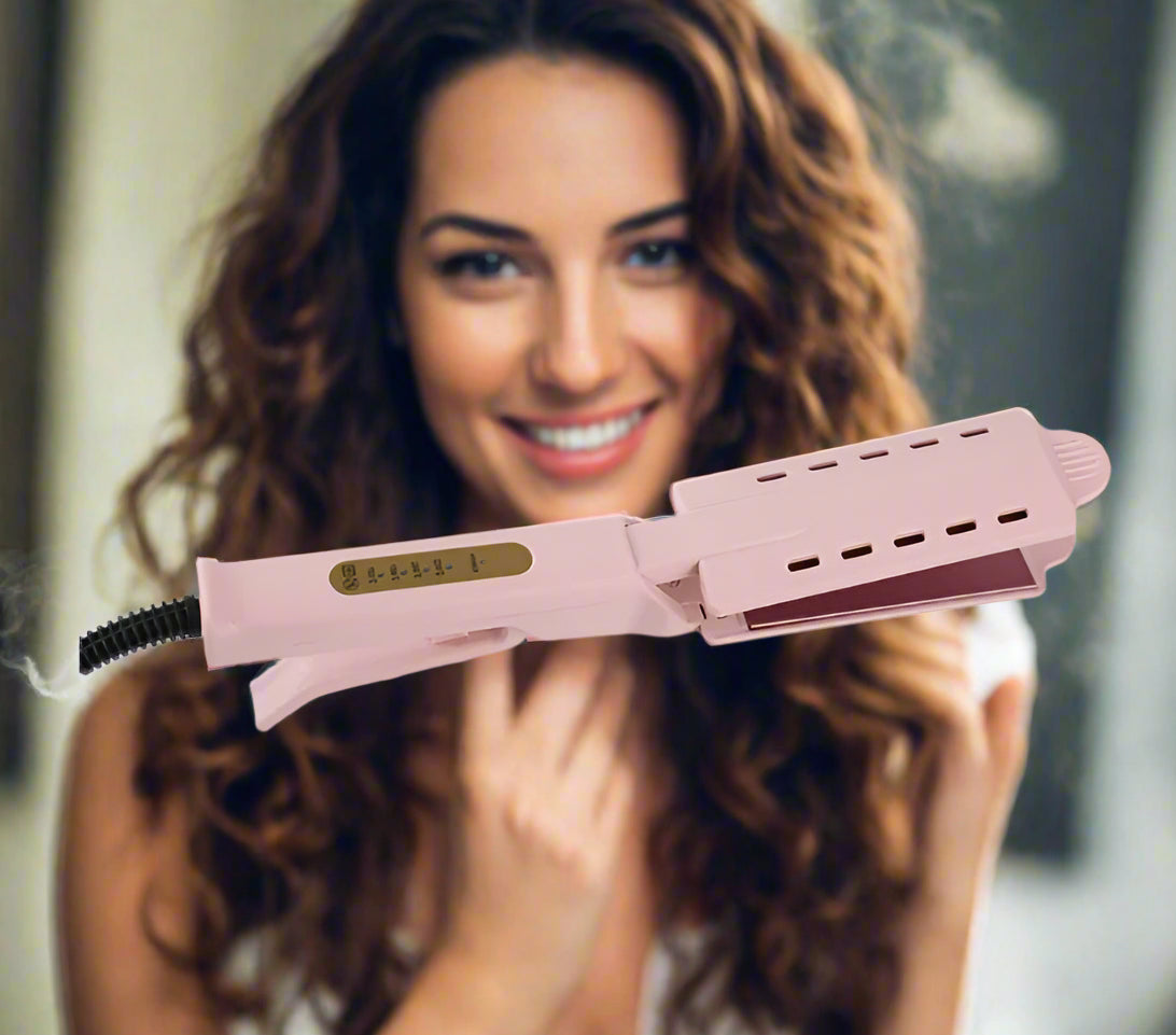 Lisseur vapeur ionique Girly Rose – Soin, brillance et style - Cheveu Soyeux