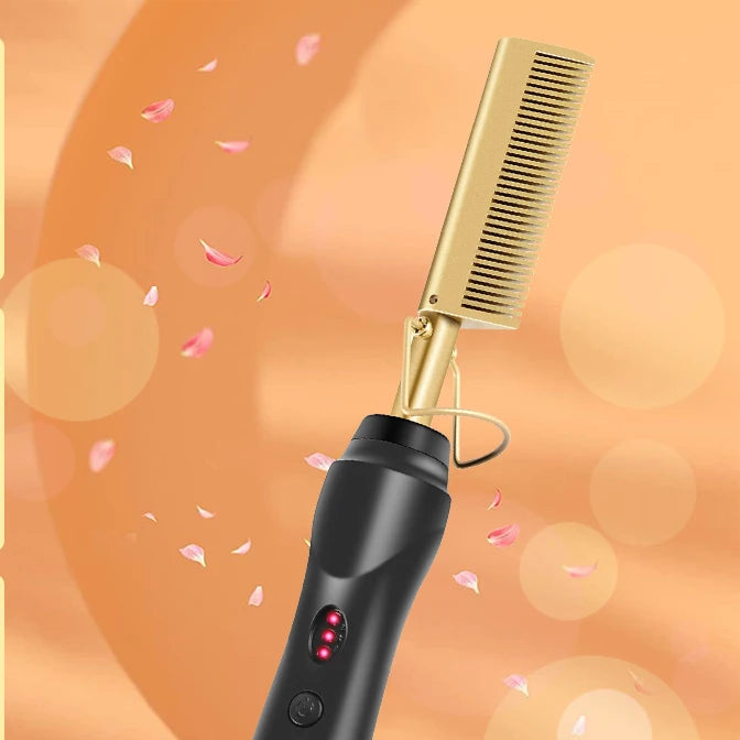 Peigne électrique chauffant – conçu pour un coiffage rapide et sans effort, idéal pour démêler, lisser et coiffer en toute simplicité