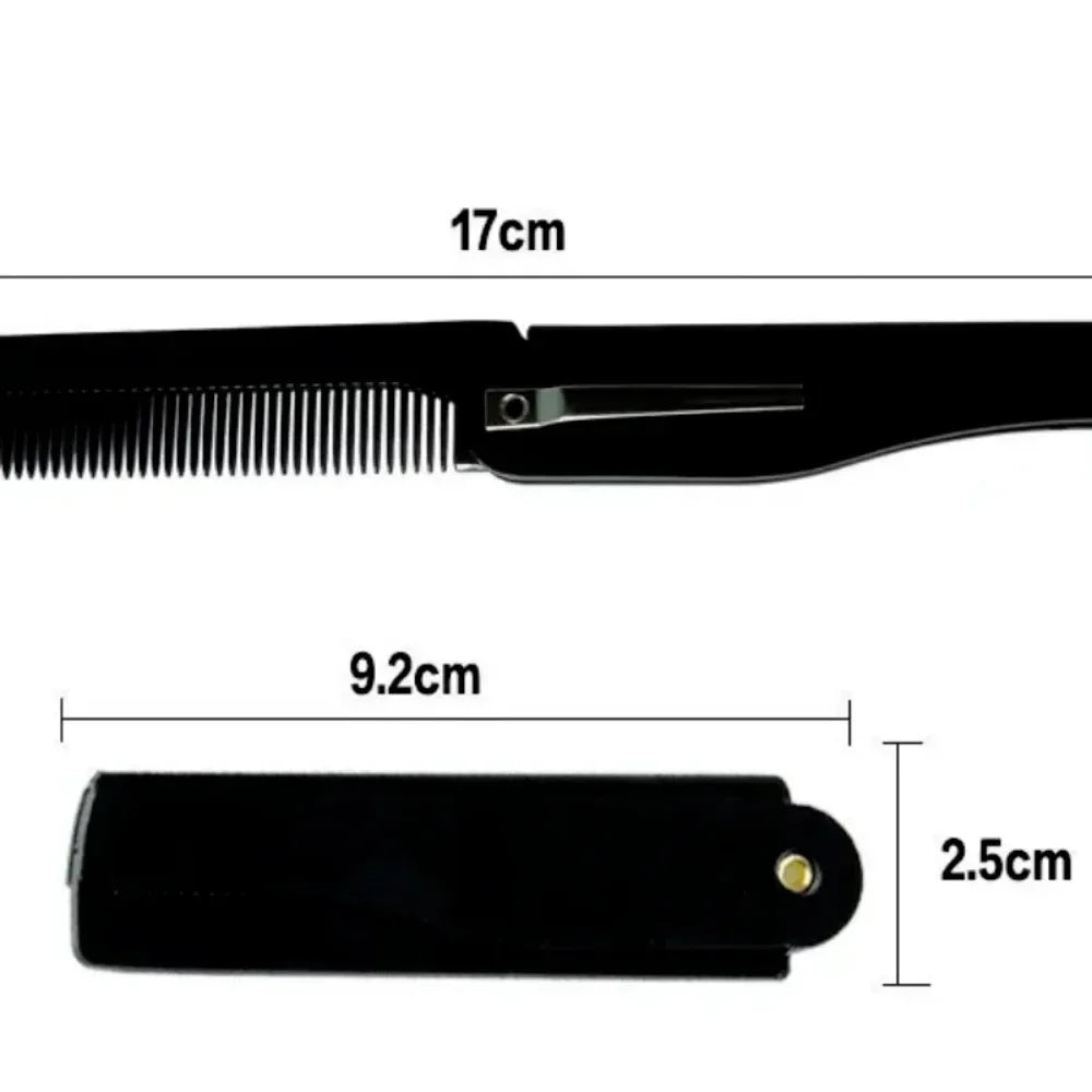 Peigne de cheveux pliable noir, pratique pour les voyages, facilement rétractable pour un rangement compact
