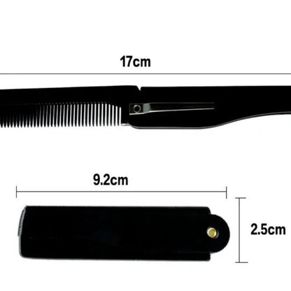 Peigne de cheveux pliable noir, pratique pour les voyages, facilement rétractable pour un rangement compact