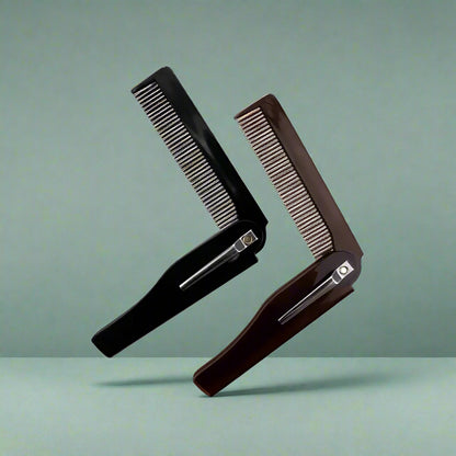 Peigne pliable et rétractable noir, idéal pour les voyages, pratique à transporter et à utiliser pour démêler les cheveux en toute simplicité
