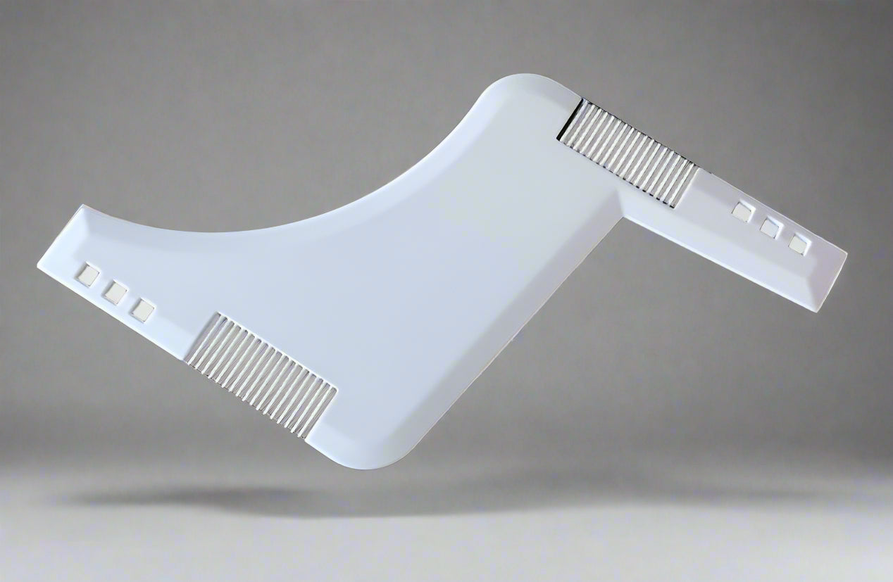 Peigne de contour barbe homme blanc – outil de précision pour tracés nets et symétriques, idéal pour un style soigné à la maison