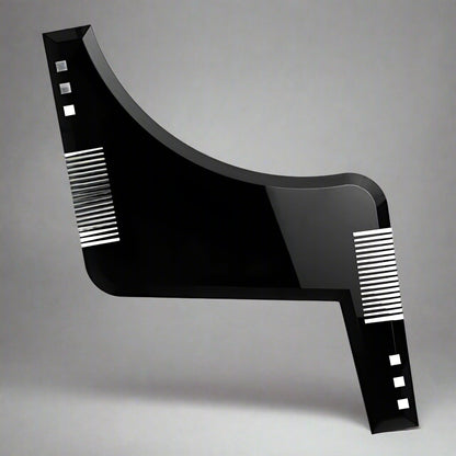 Peigne de contour barbe homme noir brillant– outil de précision pour tracés nets et symétriques, idéal pour un style soigné à la maison