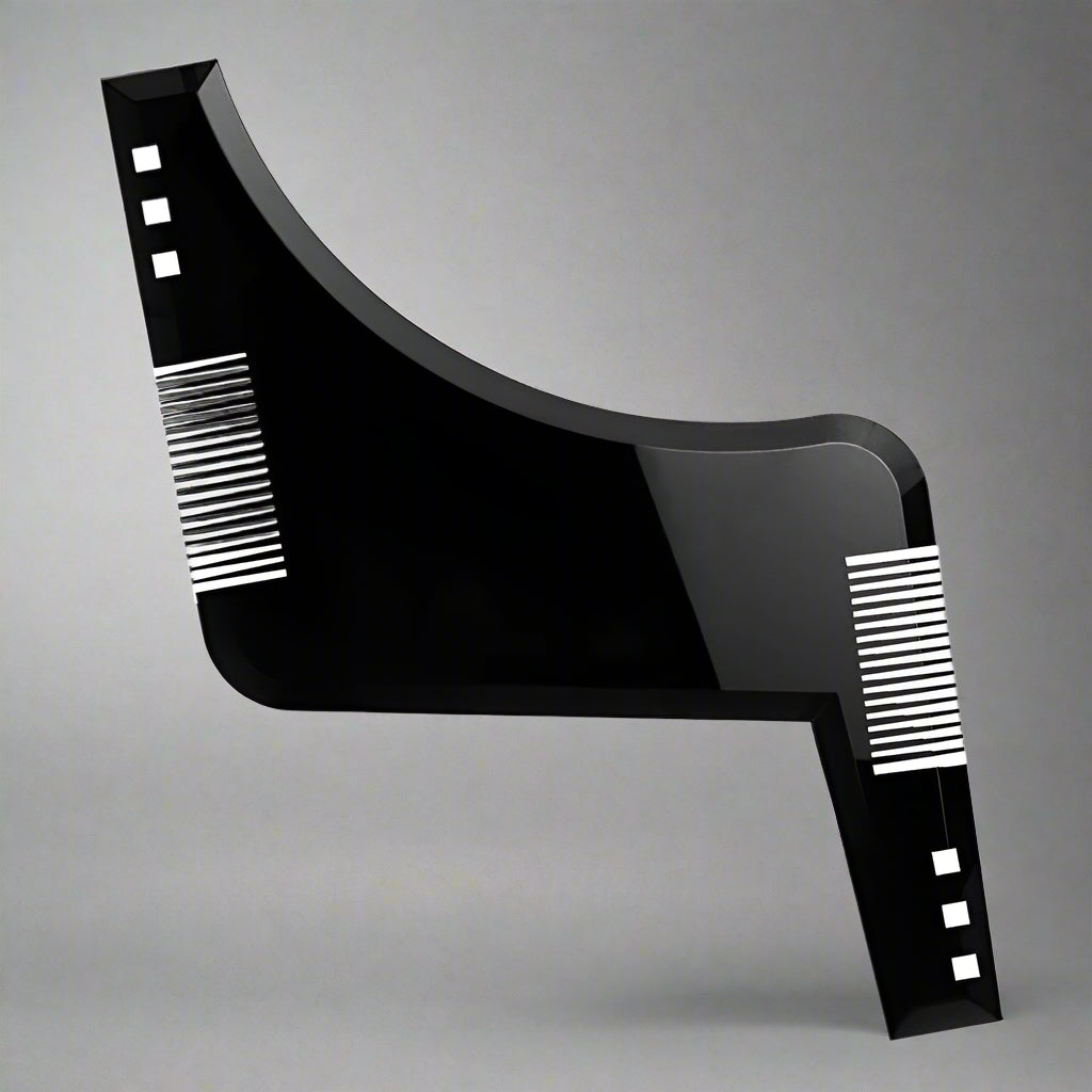 Peigne de contour barbe homme noir opaque – outil de précision pour tracés nets et symétriques, idéal pour un style soigné à la maison