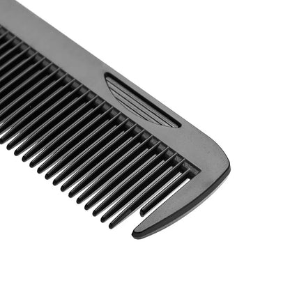 Peigne multifonction 2 en 1 noir, doté de dents larges et fines pour un coiffage précis et un démêlage efficace